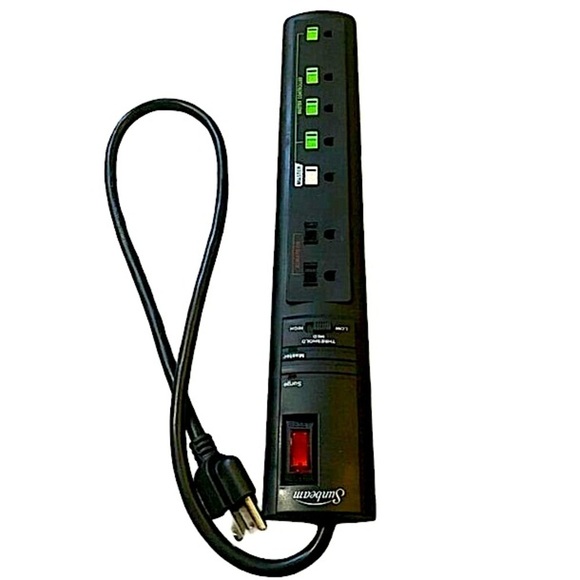 Sunbeam Advanced 7 Outlet Power Strip With Surge Protector Lot of 2. - Picture 3 of 7